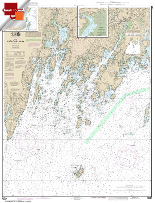 Small Format NOAA Chart 13301: Muscongus Bay;New Harbor;Thomaston