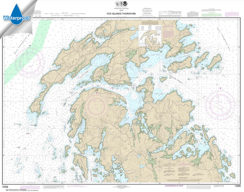 Waterproof NOAA Chart 13308: Fox Islands Thorofare