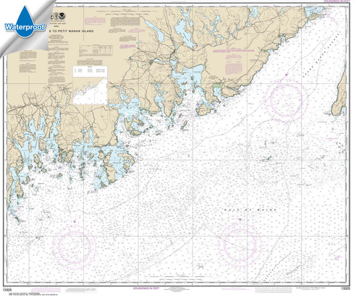 Waterproof NOAA Chart 13325: Quoddy Narrows to Petit Manan lsland
