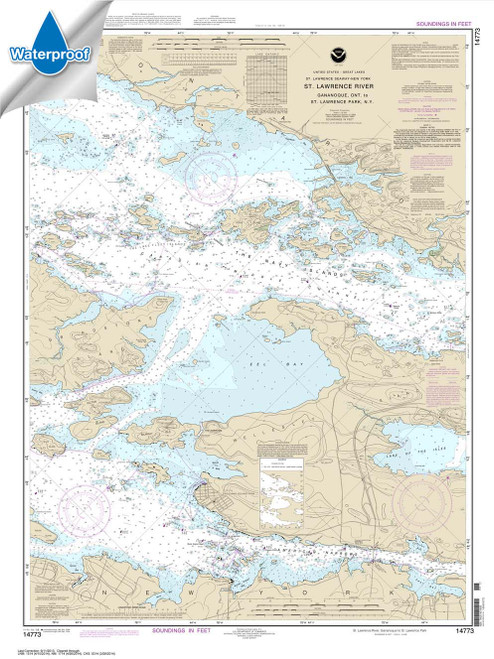 Waterproof NOAA Chart 14773: Gananoque: Ont.: to St. Lawrence Park. N.Y.