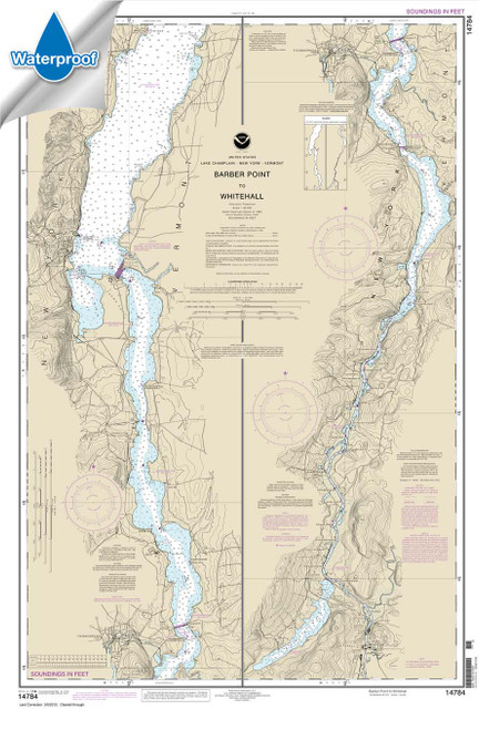 Waterproof HISTORICAL NOAA Chart 14784: Barber Point to Whitehall