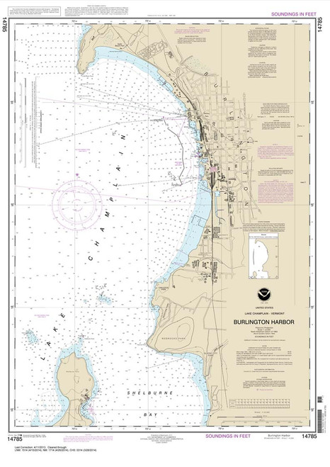 HISTORICAL NOAA Chart 14785: Burlington Harbor