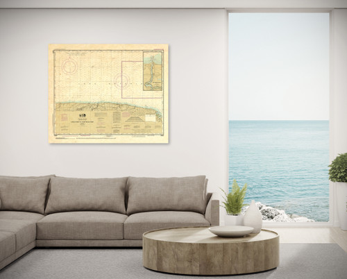 ANTIQUED NOAA Chart 14805: Long Pond to Thirtymile Point; Point Breeze Harbor