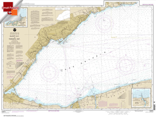Small Format NOAA Chart 14810: Olcott Harbor to Toronto; Olcott and Wilson Harbors