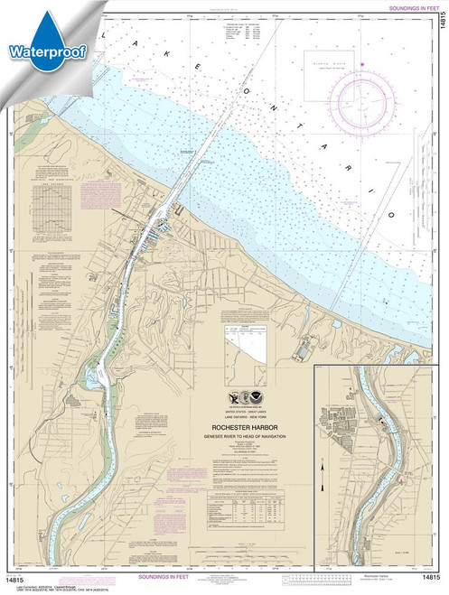 Waterproof NOAA Chart 14815: Rochester Harbor: including Genessee River to head of navigation