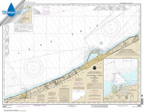 Waterproof NOAA Chart 14824: Sixteenmile Creek to Conneaut;Conneaut Harbor