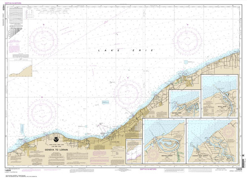 NOAA Chart 14829: Geneva to Lorain; Beaver Creek; Rocky River; Mentor Harbor; Chagrin River