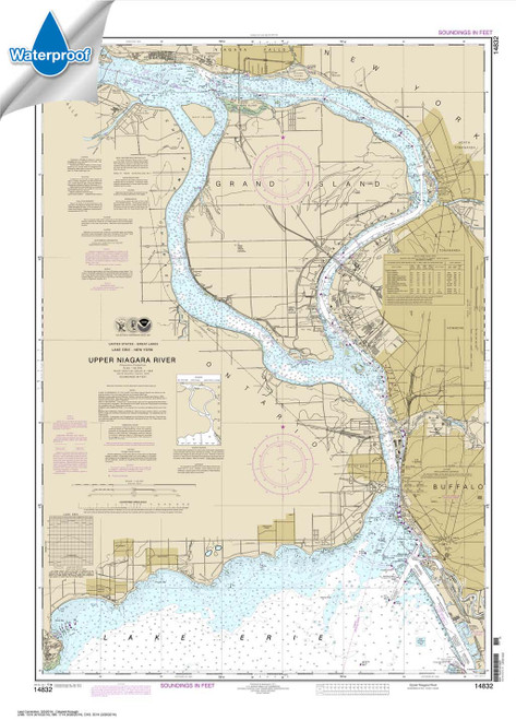 Waterproof NOAA Chart 14832: Niagara Falls to Buffalo