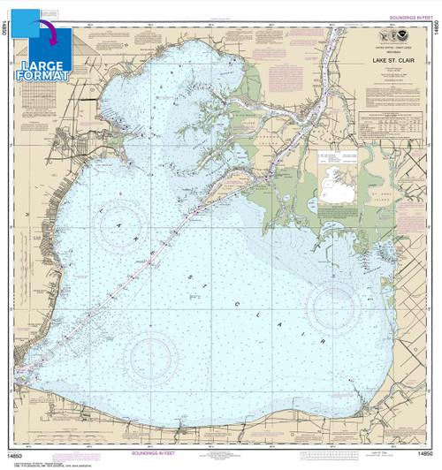 Large Format NOAA Chart 14850: Lake St. Clair