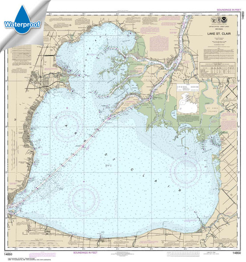 Waterproof NOAA Chart 14850: Lake St. Clair