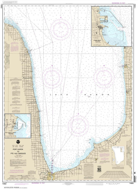 NOAA Chart 14862: Port Huron to Pte aux Barques;Port Sanilac;Harbor Beach