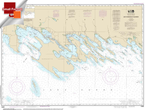 HISTORICAL SMALL FORMAT NOAA Chart 14885: Les Cheneaux Islands