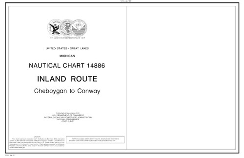 HISTORICAL NOAA Chart 14886: Inland Route, Cheboygan to Conway (14 page booklet)
