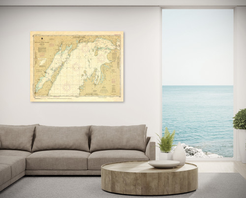 ANTIQUED NOAA Chart 14902: North end of Lake Michigan: Including Green Bay