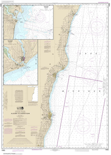 NOAA Chart 14903: Algoma to Sheboygan;Kewaunee;Two Rivers