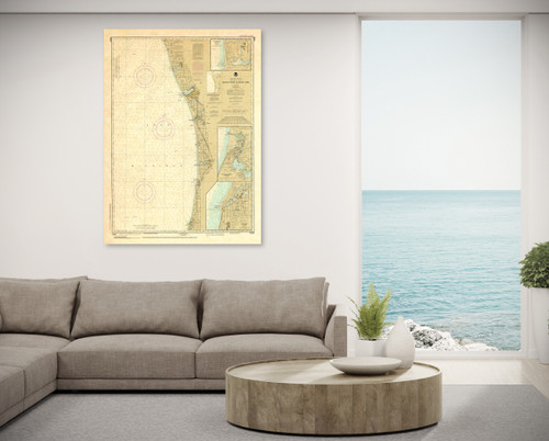 ANTIQUED NOAA Chart 14906: South Haven to Stony Lake; South Haven; Port Sheldon; Saugatuck Harbor