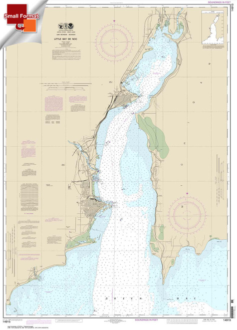 Small Format NOAA Chart 14915: Little Bay de Noc