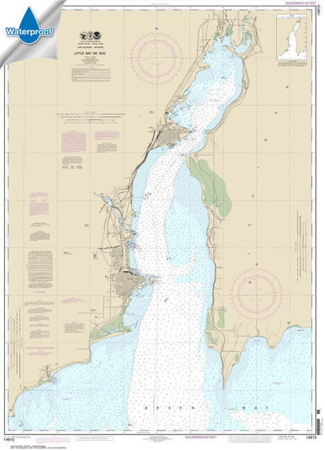 Waterproof NOAA Chart 14915: Little Bay de Noc