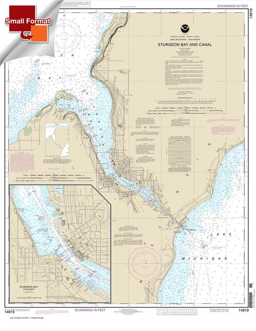 Small Format NOAA Chart 14919: Sturgeon Bay and Canal;Sturgeon Bay