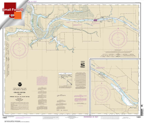 HISTORICAL SMALL FORMAT NOAA Chart 14931: Grand River From Dermo Bayou To Bass River