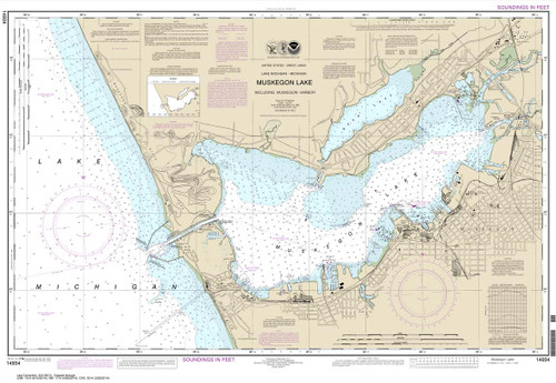 HISTORICAL NOAA Chart 14934: Muskegon Lake and Muskegon Harbor