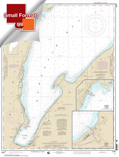 HISTORICAL SMALL FORMAT NOAA Chart 14971: Keweenaw Bay;L'Anse and Baraga Harbors