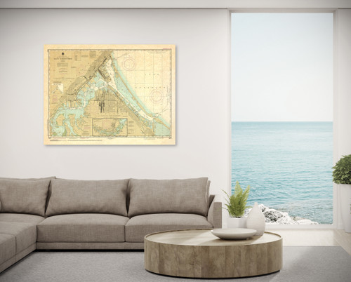 ANTIQUED NOAA Chart 14975: Duluth-Superior Harbor; Upper St. Louis River