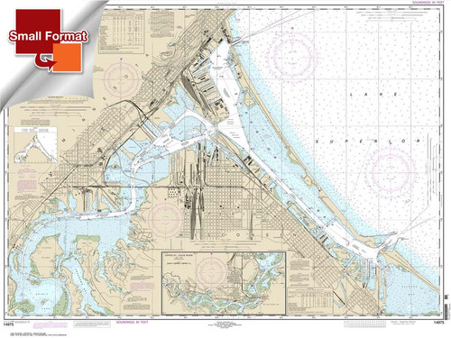 Small Format NOAA Chart 14975: Duluth-Superior Harbor;Upper St. Louis River