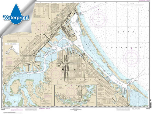 Waterproof NOAA Chart 14975: Duluth-Superior Harbor;Upper St. Louis River