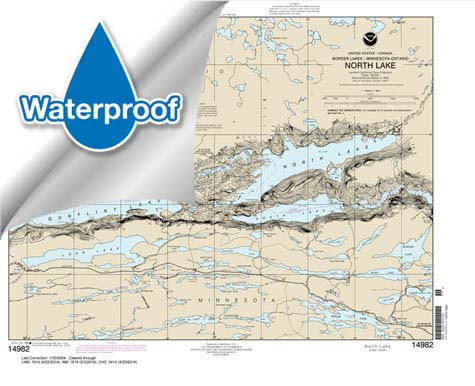 HISTORCIAL Waterproof NOAA Chart 14982: North Lake