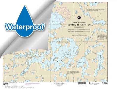 HISTORCIAL Waterproof NOAA Chart 14983: Northern Light Lake