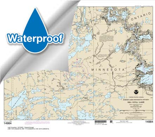 HISTORICAL Waterproof NOAA Chart 14984: Sea Gull Lake