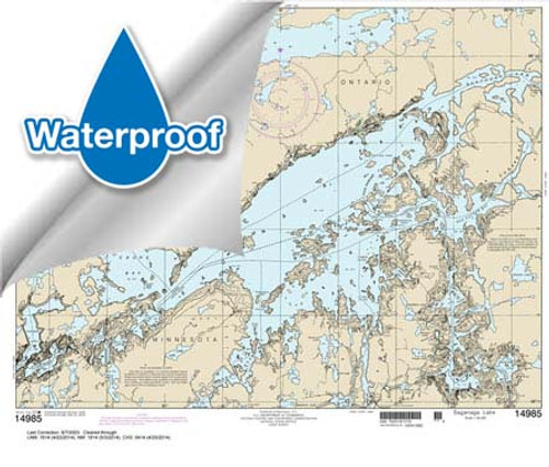 HISTORICAL Waterproof NOAA Chart 14985: Saganaga Lake