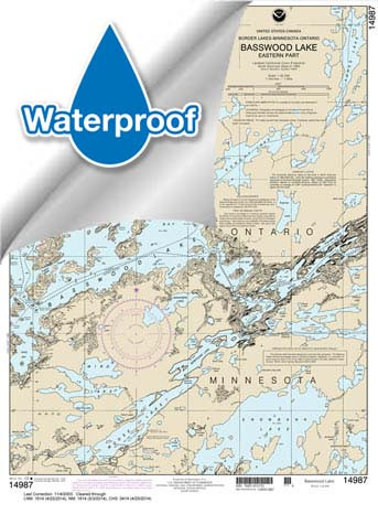 HISTORICAL Waterproof NOAA Chart 14987: Basswood Lake: Eastern Part