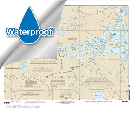 HISTORICALWaterproof NOAA Chart 14994: Namakan Lake: Western Part and Kabetogama Lake: Eastern Part