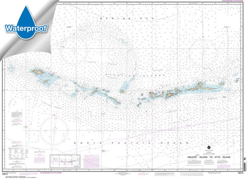 Waterproof NOAA Chart 16012: Aleutian Islands Amukta Island to Attu Island