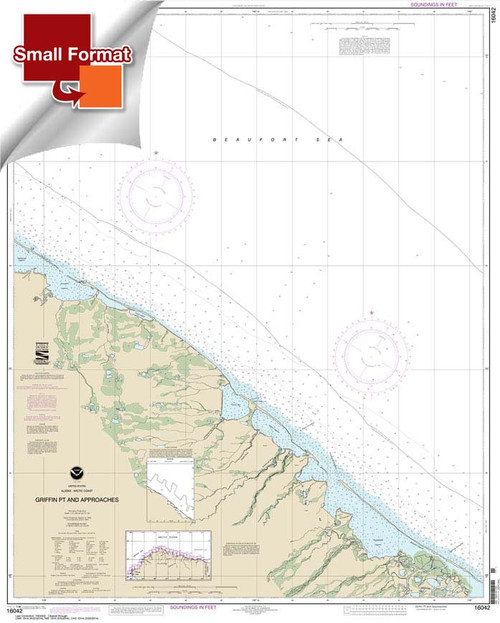 Small Format HISTORICAL NOAA Chart 16042: Griffin Pt. and approaches