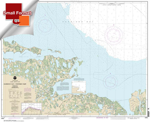 Small Format HISTORICAL NOAA Chart 16064: Harrison Bay-western part