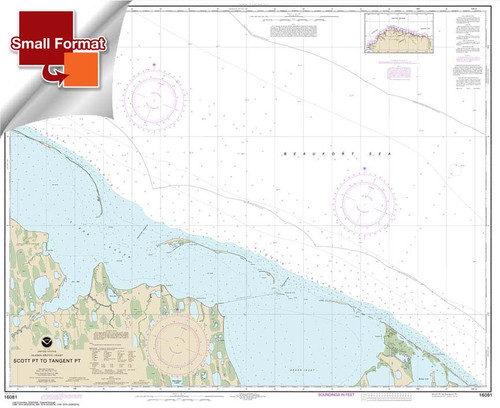 Small Format HISTORICAL NOAA Chart 16081: Scott Pt. to Tangent Pt.