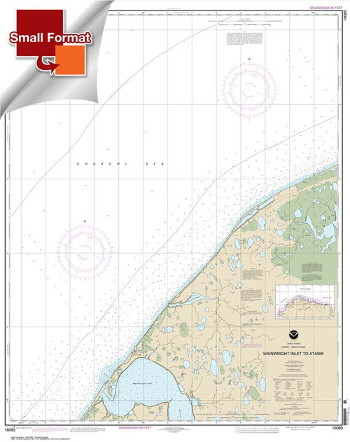 Small Format HISTORICAL NOAA Chart 16085: Wainwright Inlet to Atainik