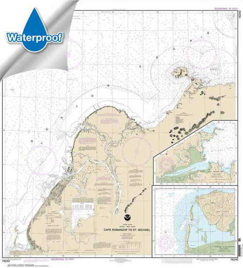 Waterproof NOAA Chart 16240: Cape Ramonzof to St. Michael;St. Michael Bay;Approaches to Cape Ramanzof