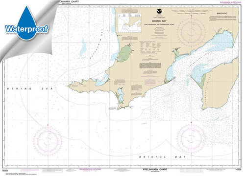 HISTORICAL WATERPROOF NOAA Chart 16305: Bristol Bay-Cape Newenham and Hagemeister Strait