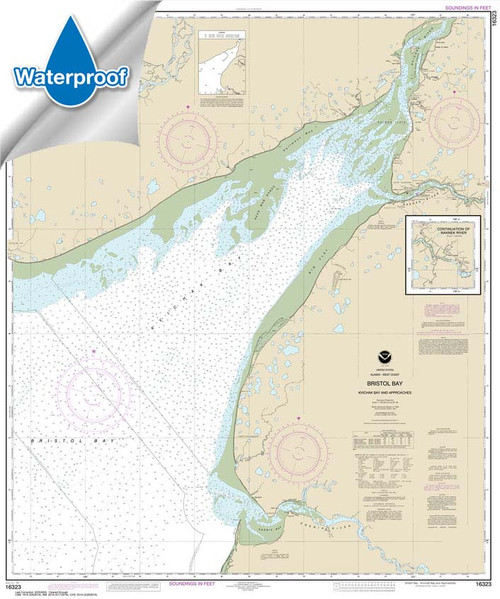 Waterproof NOAA Chart 16323: Bristol Bay-Kvichak Bay and approaches