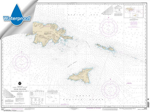 Waterproof NOAA Chart 16421: Ingenstrem Rocks to Attu Island
