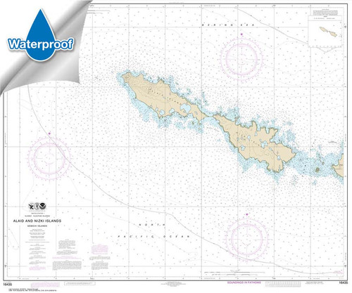 Waterproof HISTORICAL NOAA Chart 16435: Semichi Islands Alaid and Nizki Islands