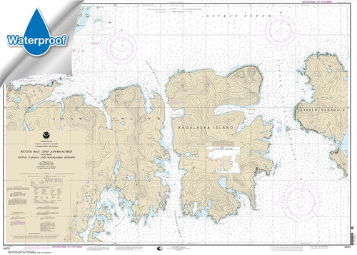 Waterproof HISTORICAL NOAA Chart 16475: Kuluk Bay and approaches: including Little Tanaga and Kagalaska Strs.