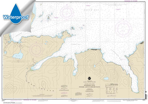 Waterproof HISTORICAL NOAA Chart 16476: Sweeper Cove: Finger and Scabbard Bays