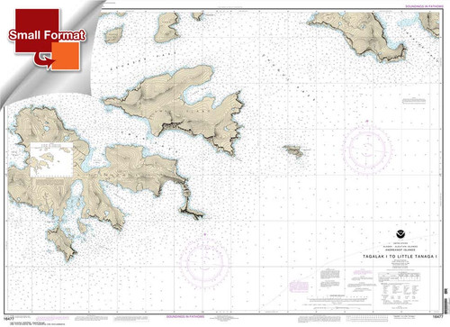 Small Format HISTORICAL NOAA Chart 16477: Tagalak Island to Little Tanaga l.