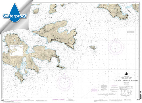 Waterproof HISTORICAL NOAA Chart 16477: Tagalak Island to Little Tanaga l.