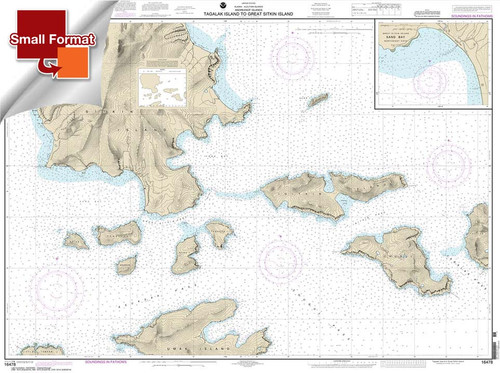 Small Format HISTORICAL NOAA Chart 16478: Tagalak Island to Great Sitkin Island;Sand Bay-Northeast Cove